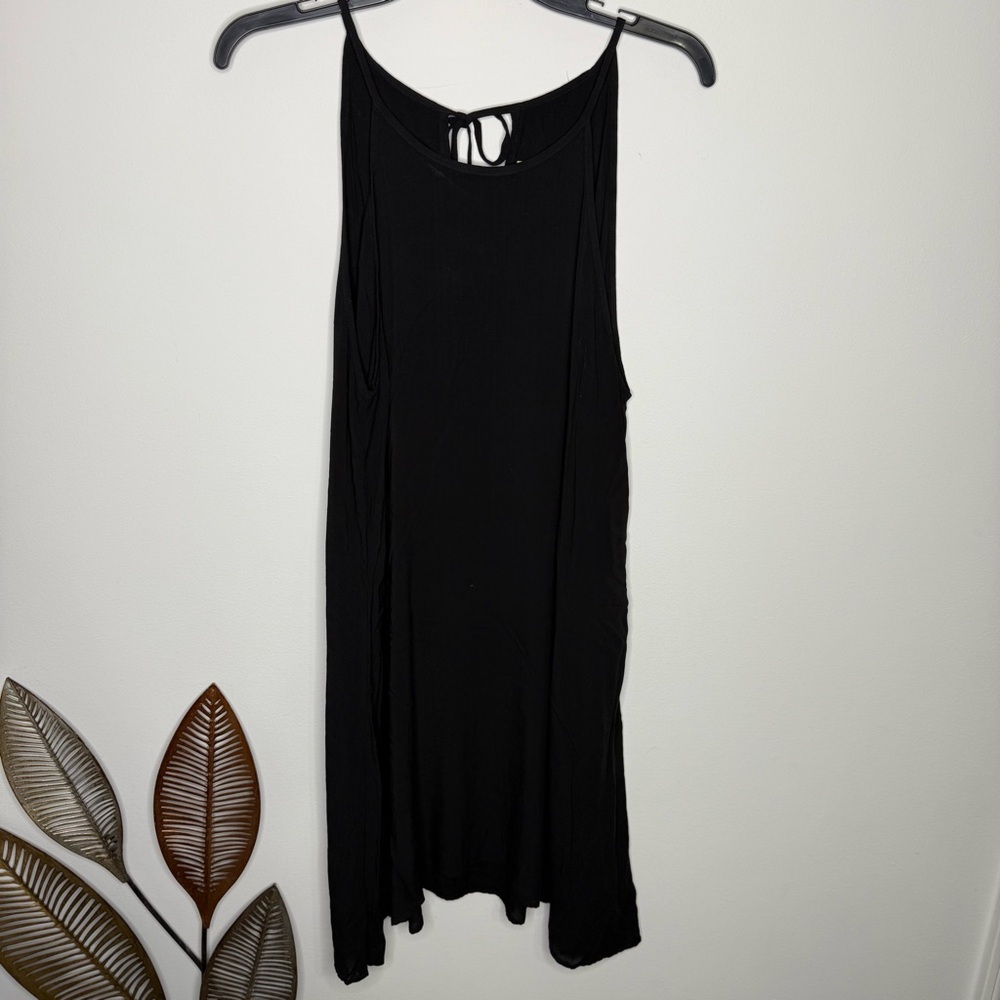 H21 Cloth & Stone Shift Dress Black Tie Back Halter